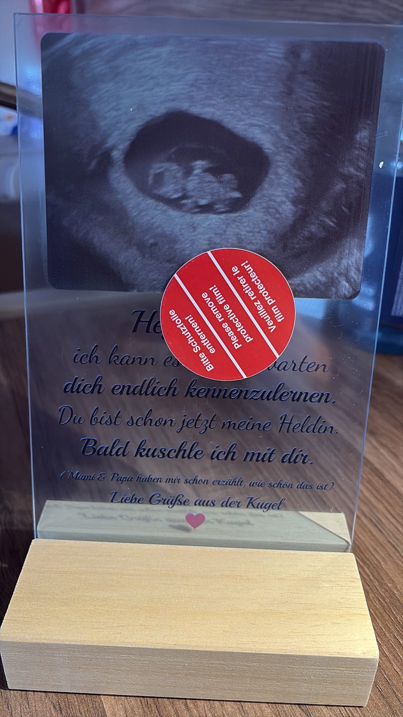 Customer photo review of Acrylglas - Ultraschallbild Oma - personalisierbar