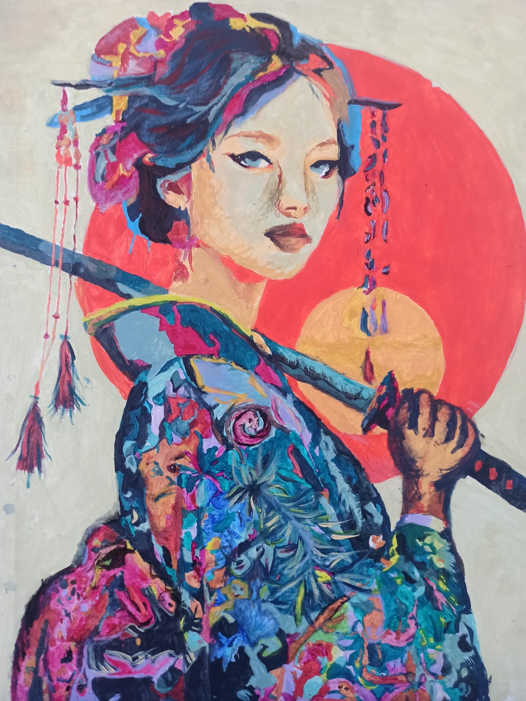 Customer photo review of A warrior woman | Paint by Number