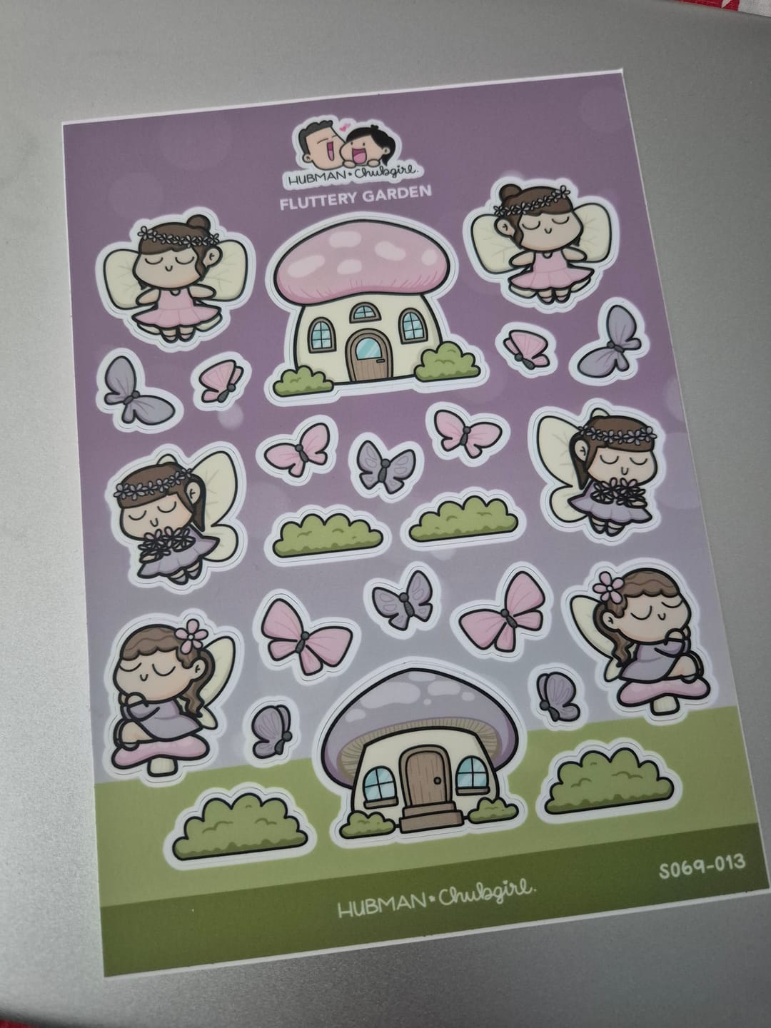 Customer photo review of Fluttery Garden Sticker Sheet