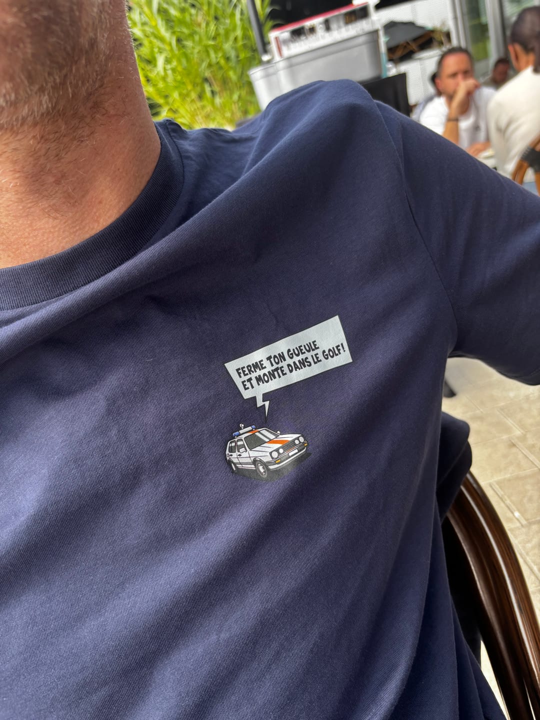 Customer photo review of Ferme ton gueule et monte dans le golf - T-shirt bio