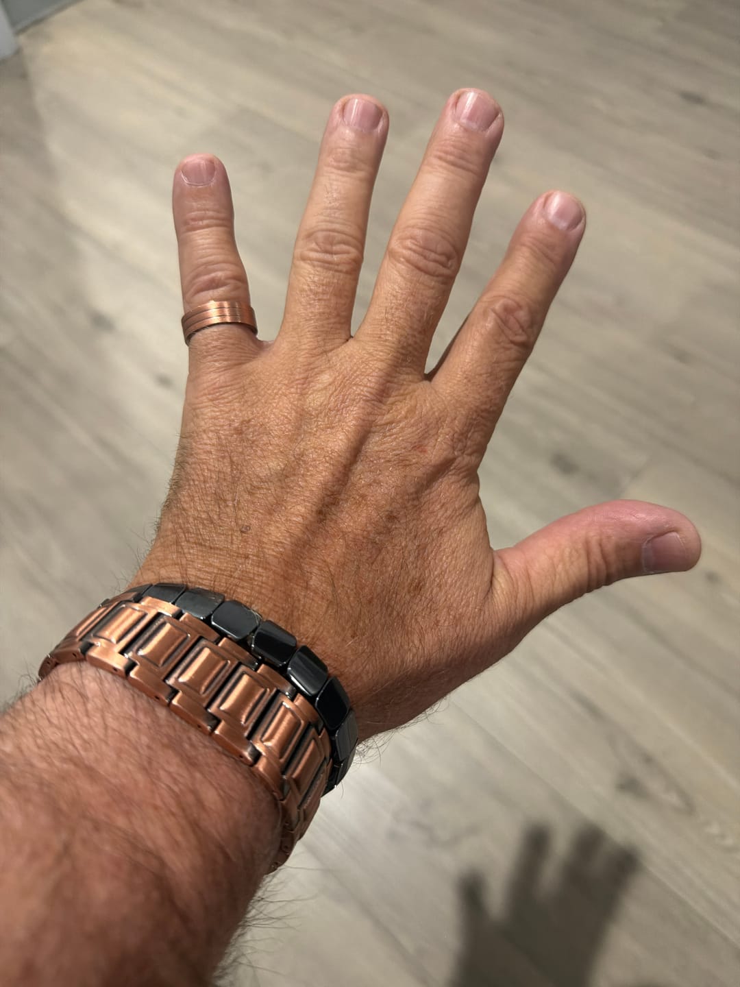 Customer photo review of Mens Adjustable Copper Magnetic Ring