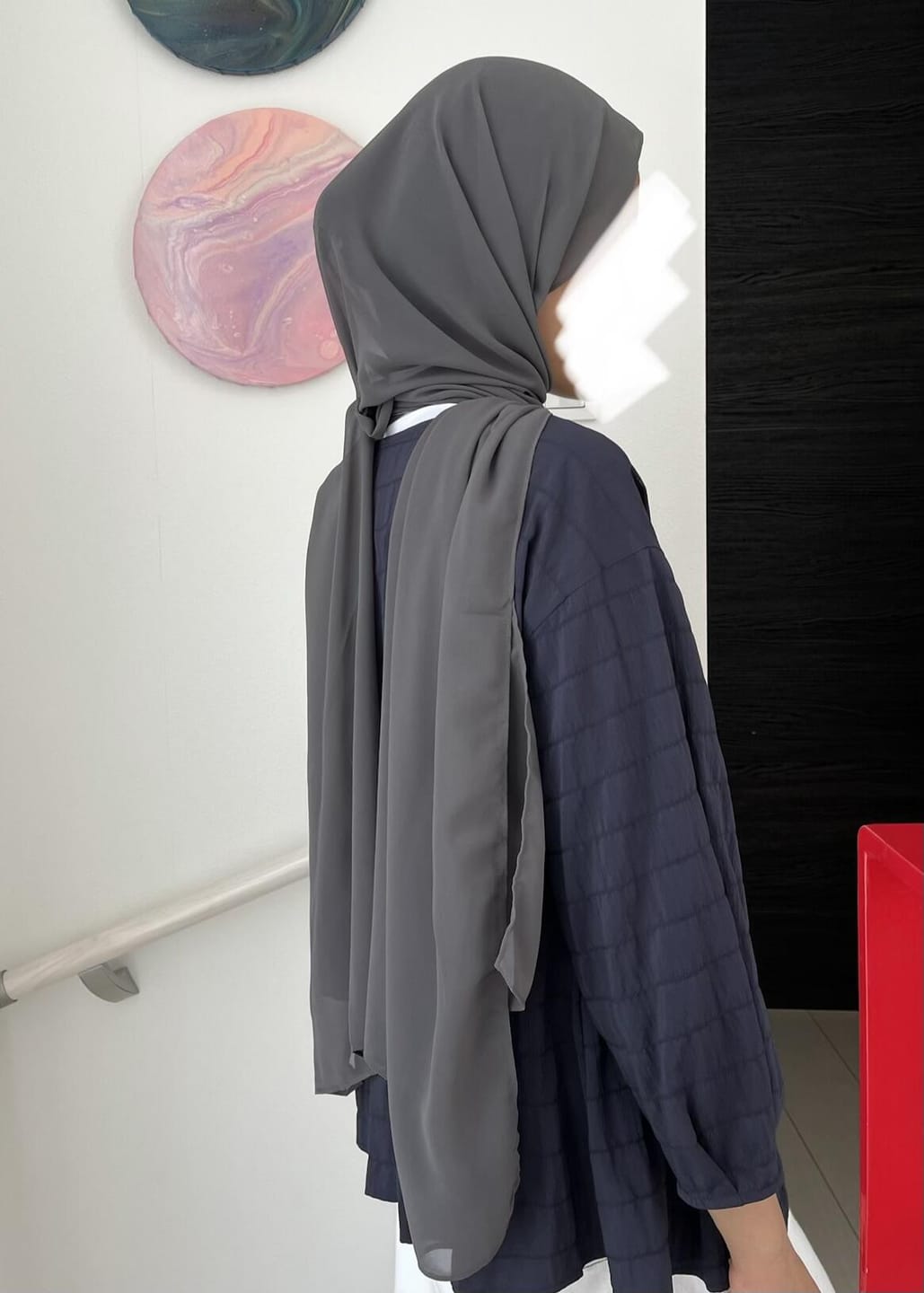 Customer photo review of Chiffon Hijab Set - Charcoal