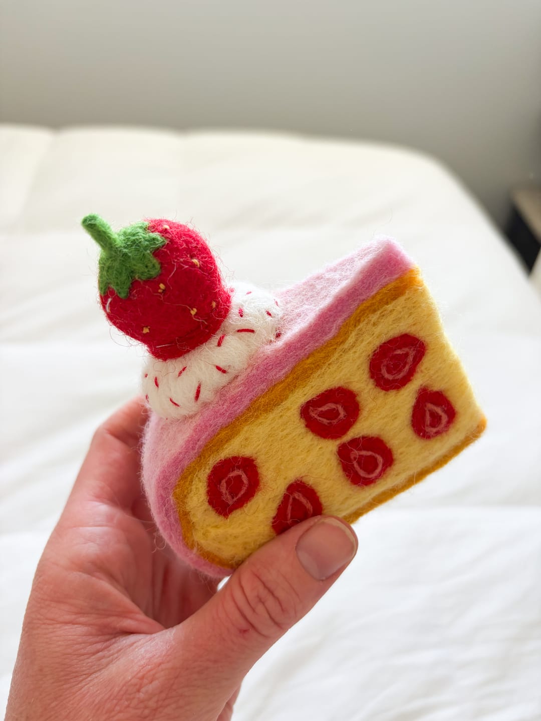 Customer photo review of Felt Strawberry Torte Slice