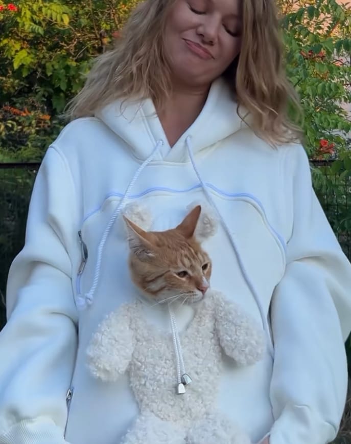 Customer photo review of Pet Peekaboo Pocket Hoodie