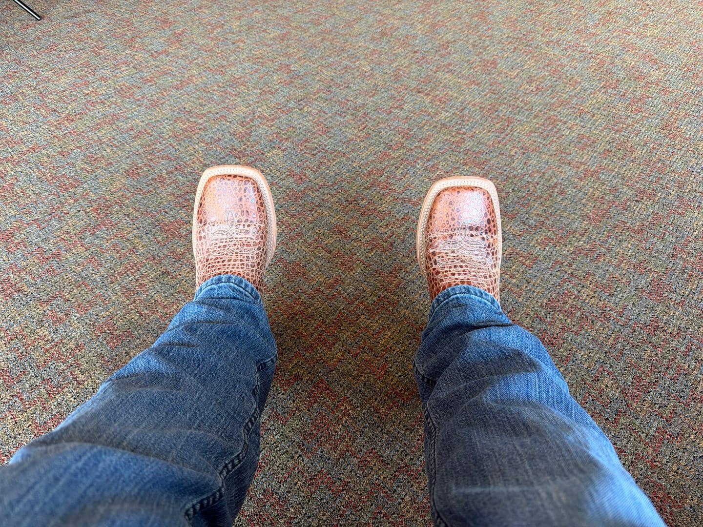 Customer photo review of Cognac Sea Turtle – Square Toe
