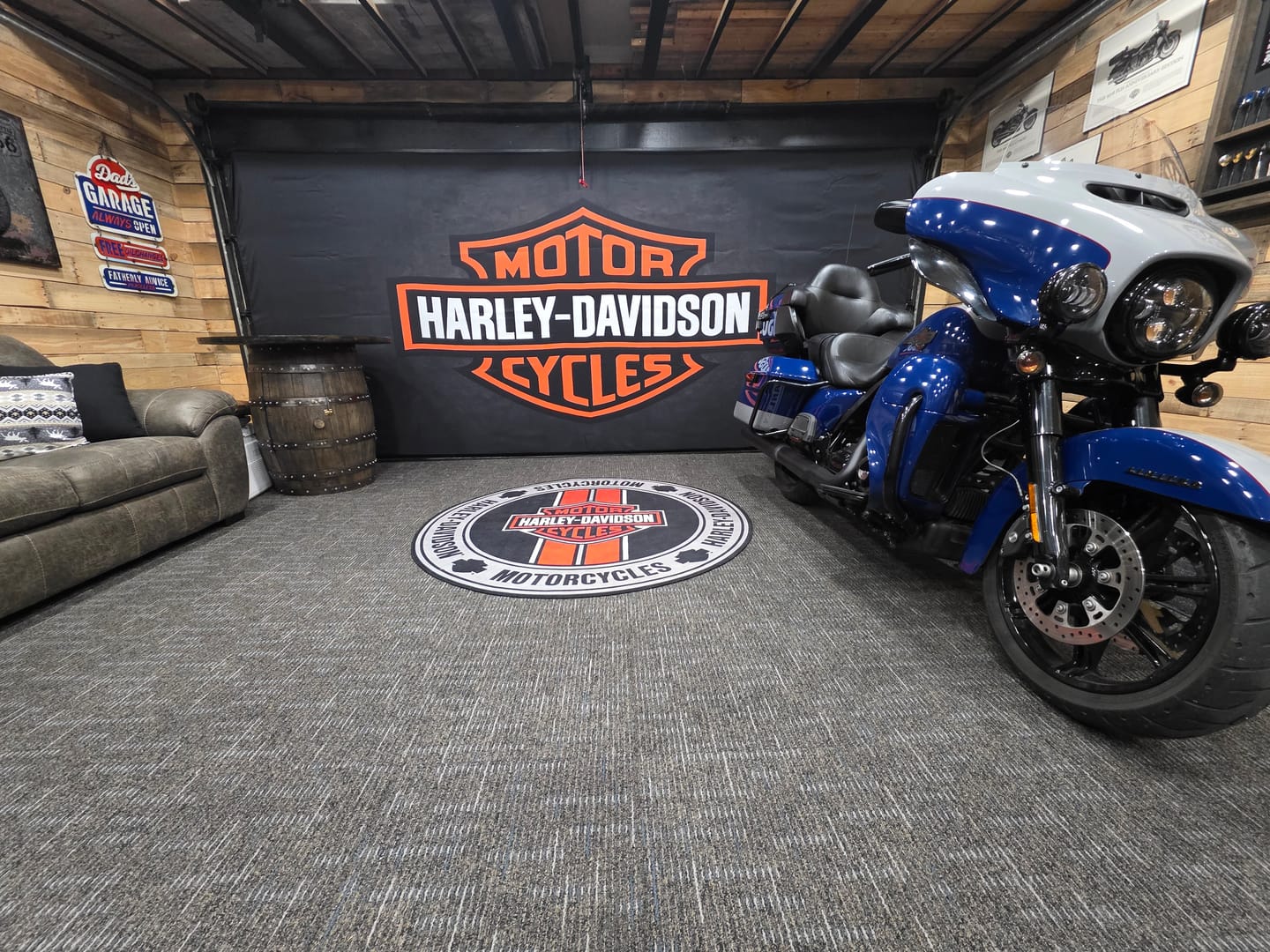 Customer photo review of Harley Pride – Interior Garage Door Cover