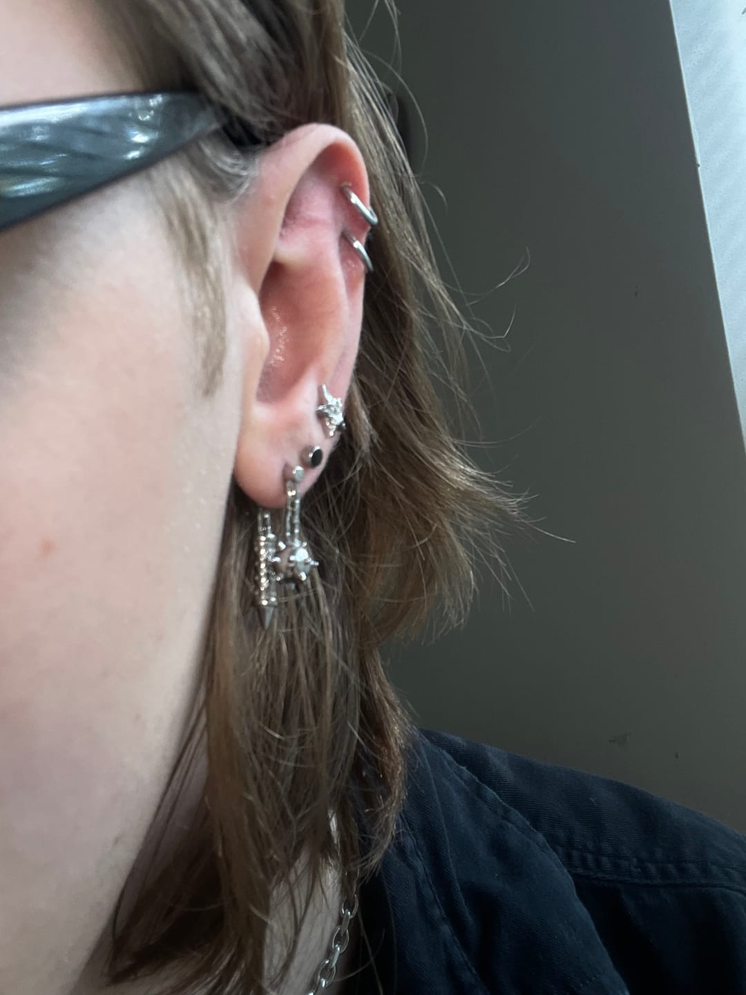 Customer photo review of FLAIL EARRINGS
