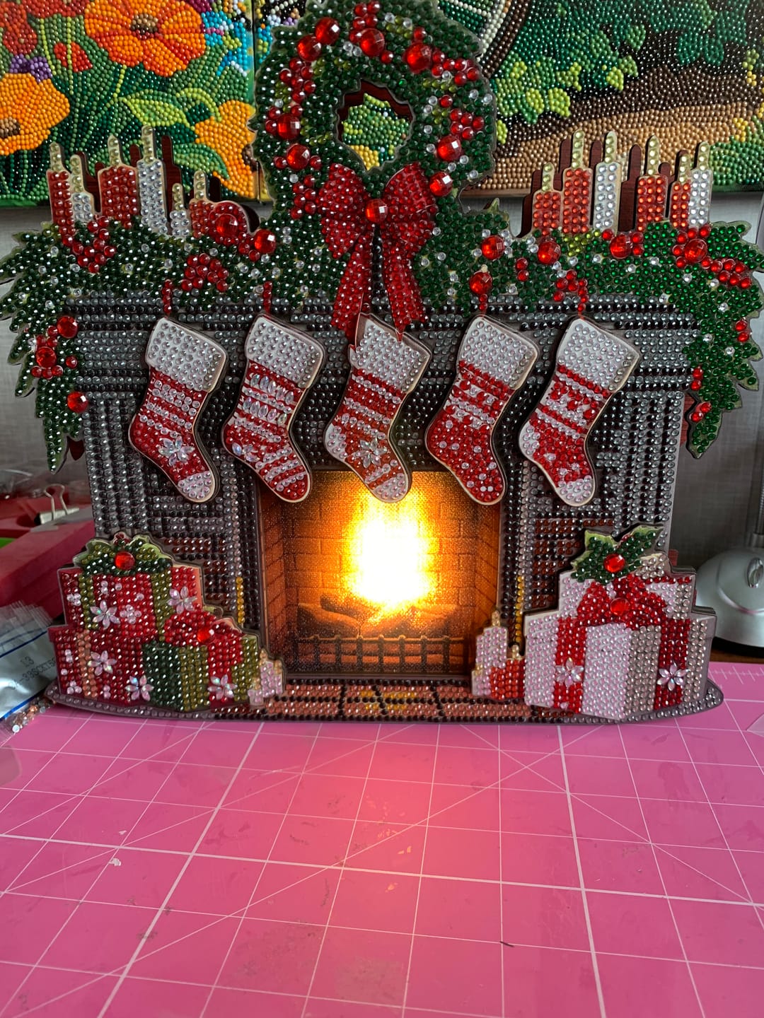 Customer photo review of Christmas Fireplace Crystal Art 3D Buildable Scene Kit