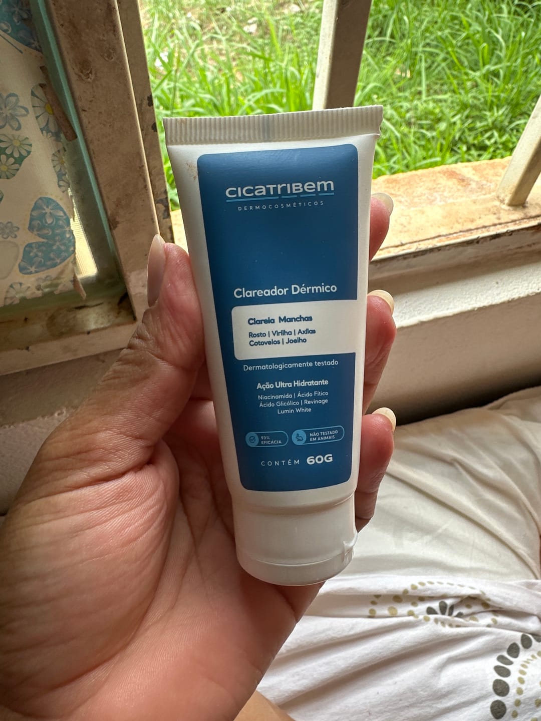 Customer photo review of Creme Clareador de Manchas – Melasma, Axilas, Virilha, Áreas Íntimas, Rosto e Corpo