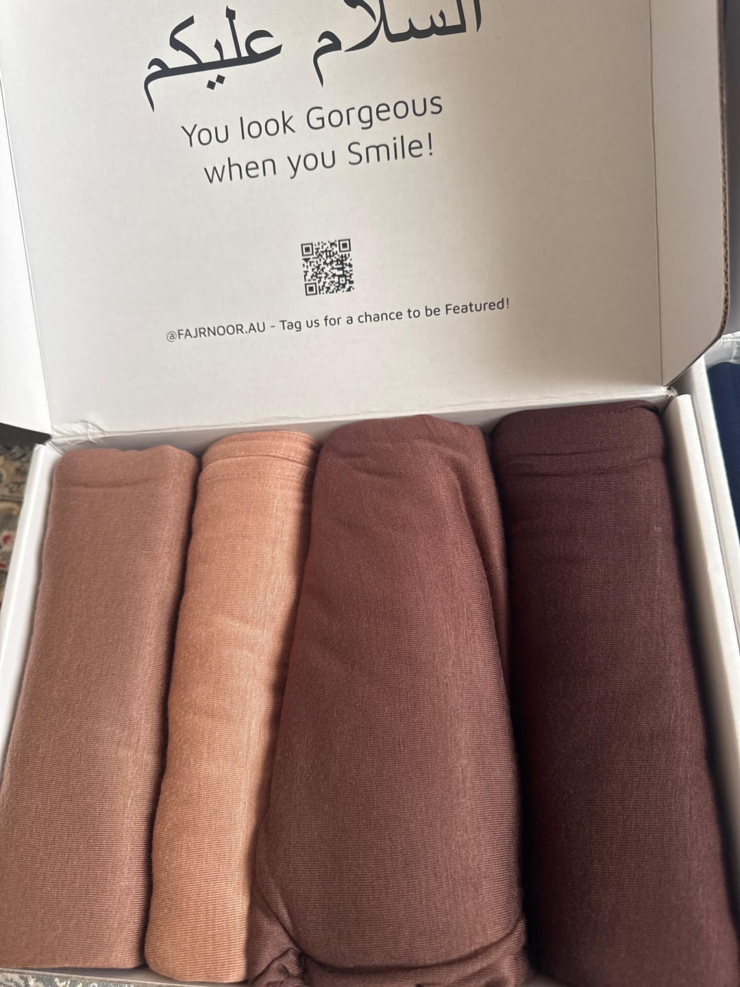 Customer photo review of Azure Chiffon Hijab Box