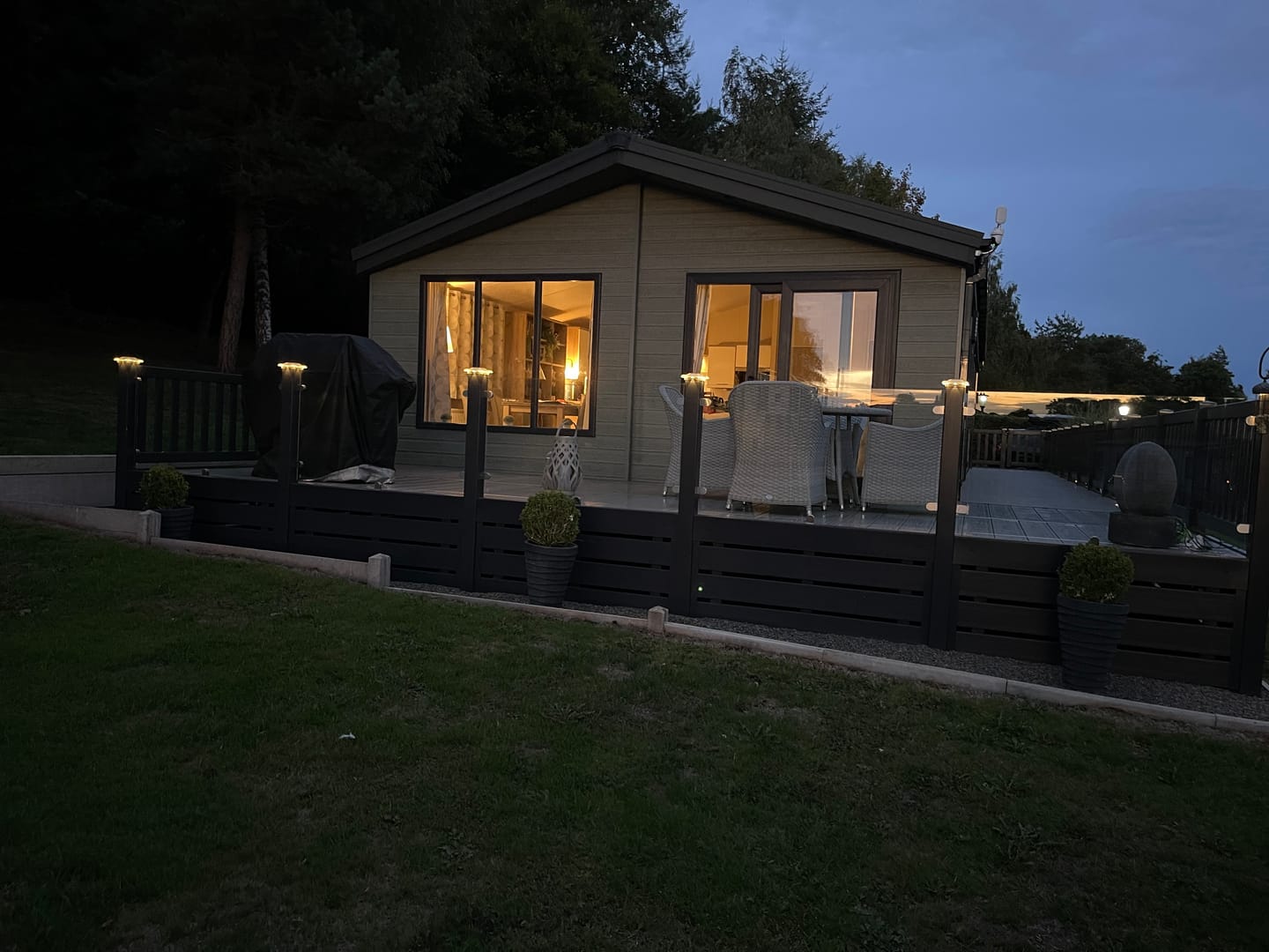 Customer photo review of Sensor Solar Powered Post Lights for 4x4 Wood & Vinyl Fence