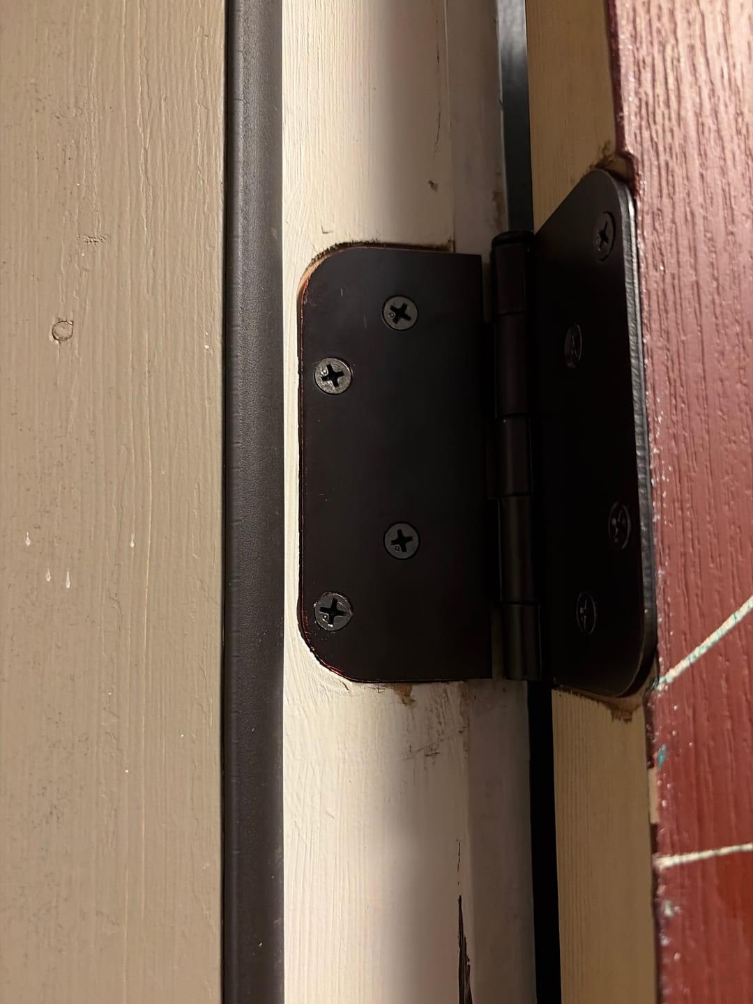 Customer photo review of Pease Oil-Rubbed Bronze Hinge (4" x 4", single hinge)
