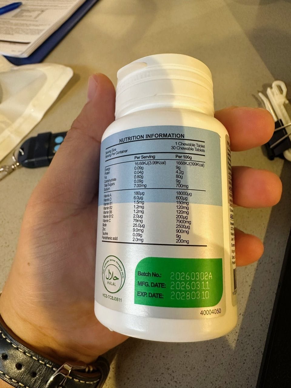 Customer photo review of Men’s Multi Fruits & Veggies Chewable Tablet