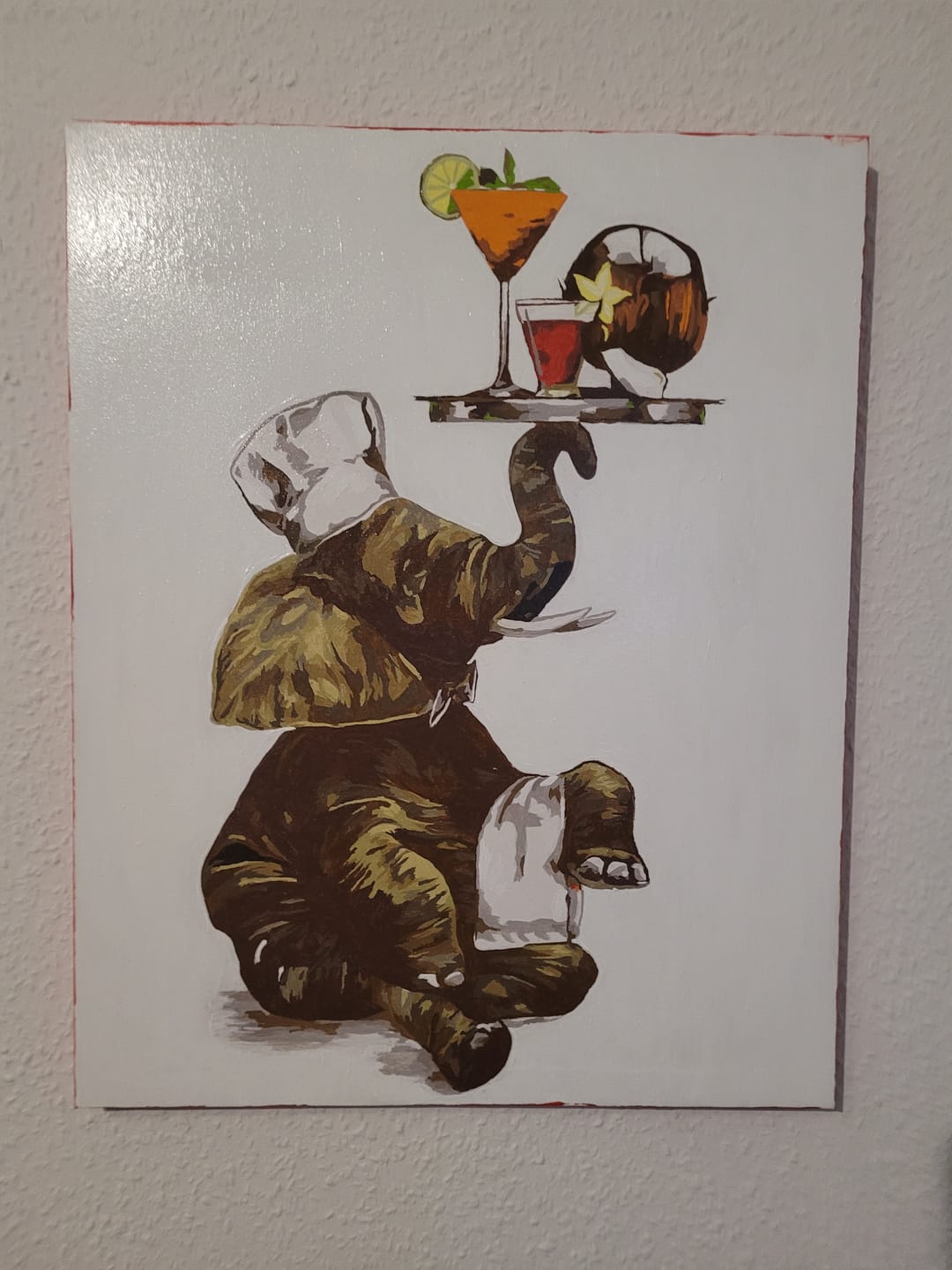 Customer photo review of Malen nach Zahlen - Elefant als Kellner