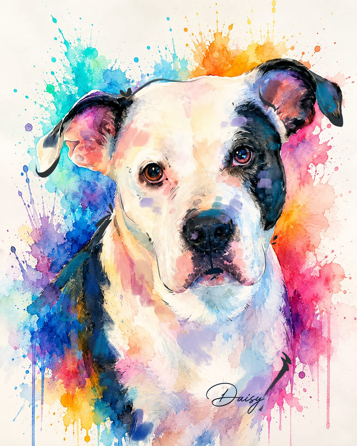Customer photo review of Custom Pet Portrait Canvas - PawPalette