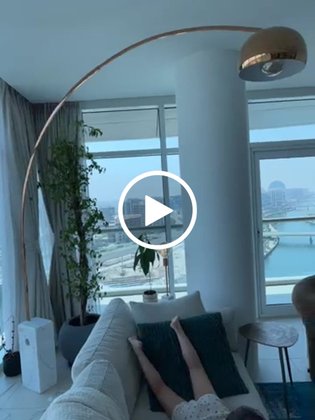 Customer video review of Arc Lamp With Natural Marble Base Bp0078-Rg