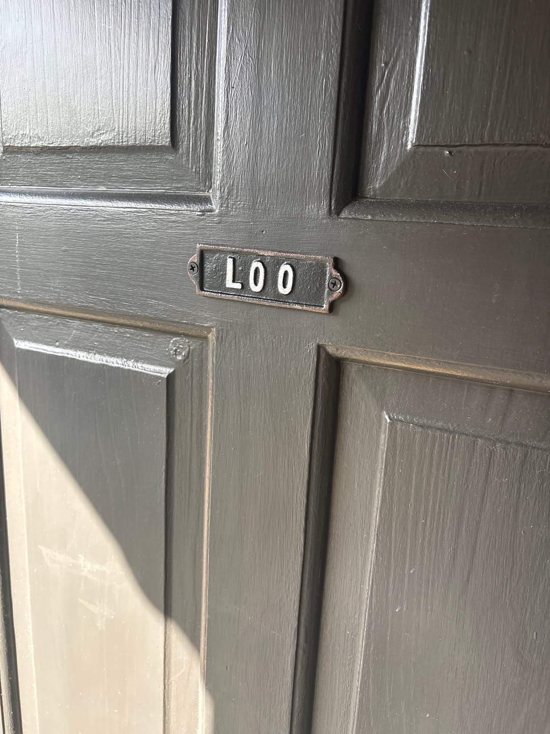 Customer photo review of Aged Loo Door Sign