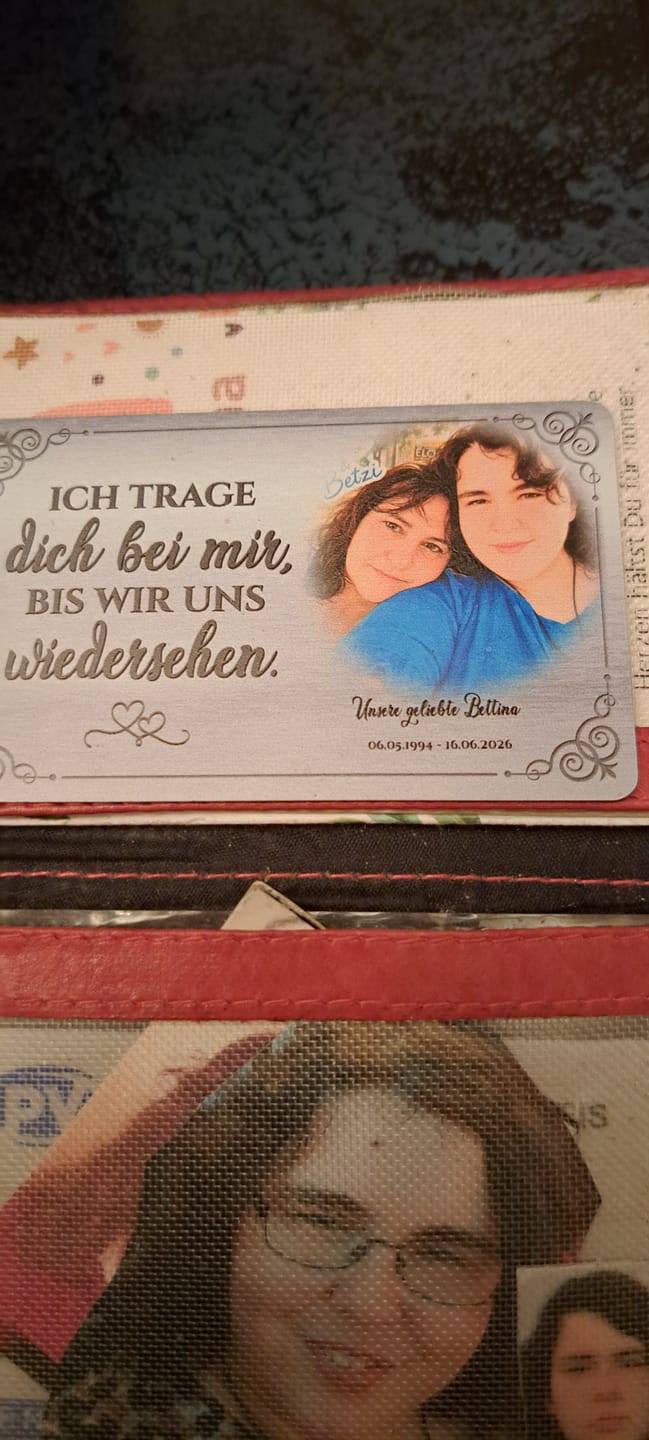 Customer photo review of Für immer bei dir - Personalisierte Brieftaschenkarte