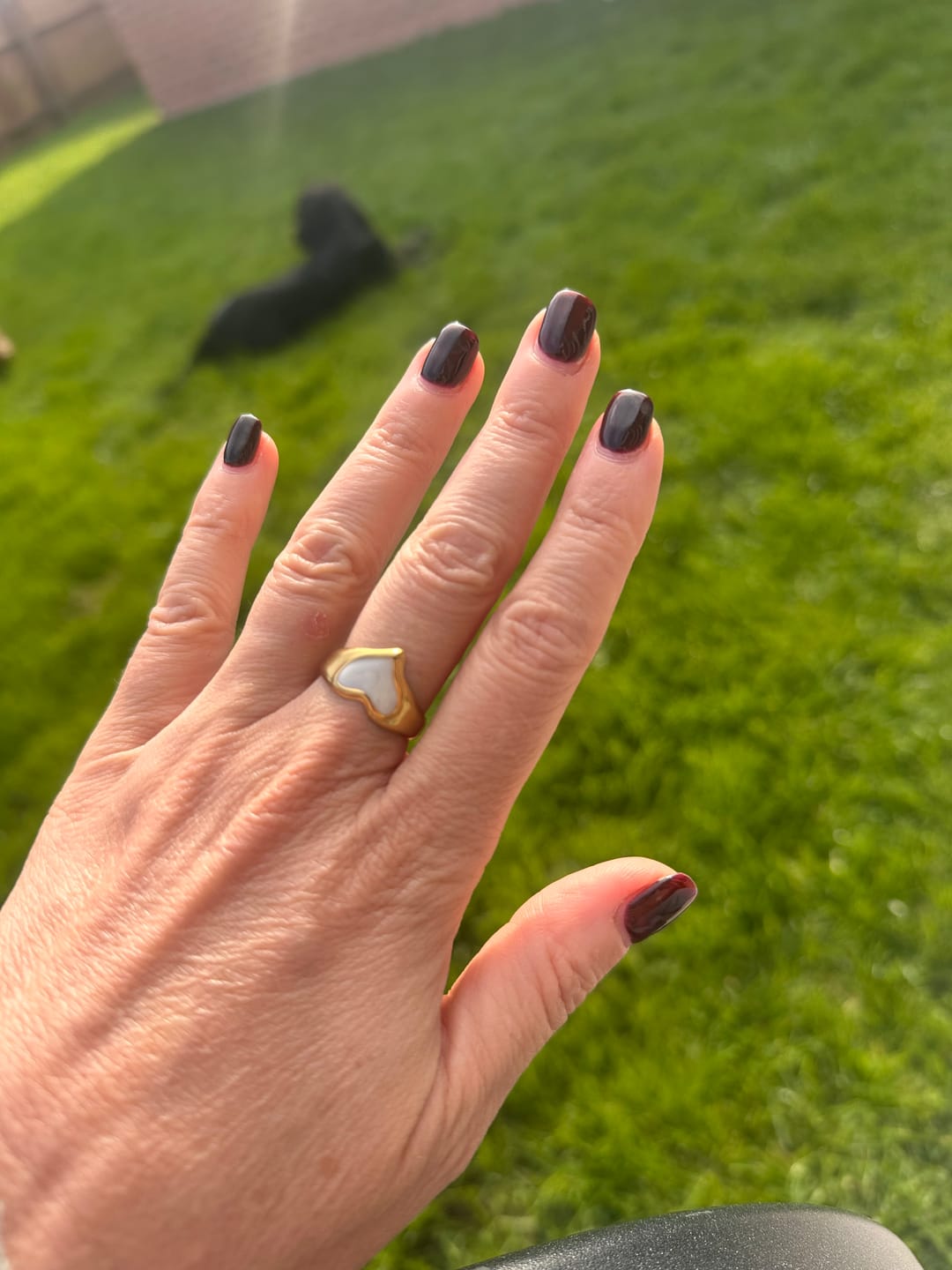 Customer photo review of White Heart Adjustable Ring