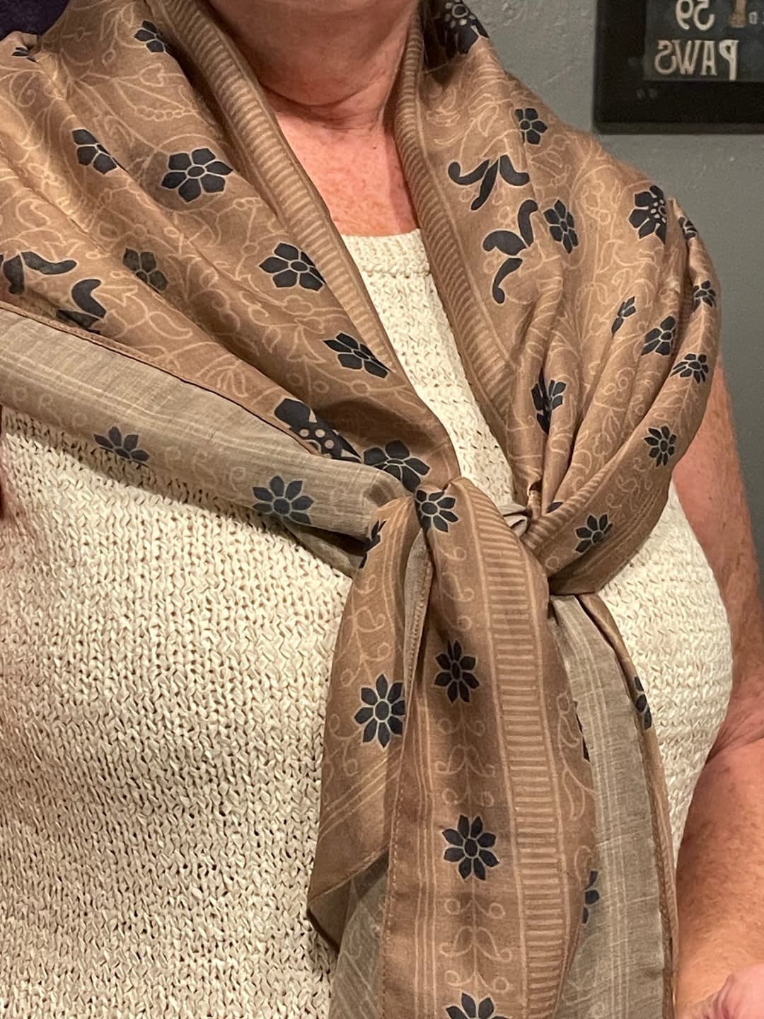Customer photo review of Gold All-Season Scarf