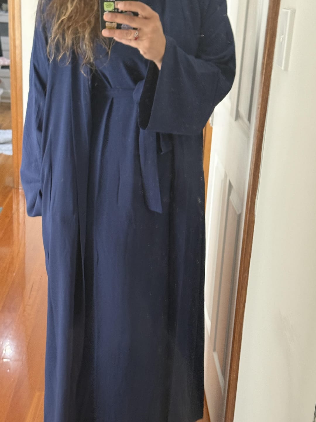 Customer photo review of 3PC Crinkle Abaya - Navy