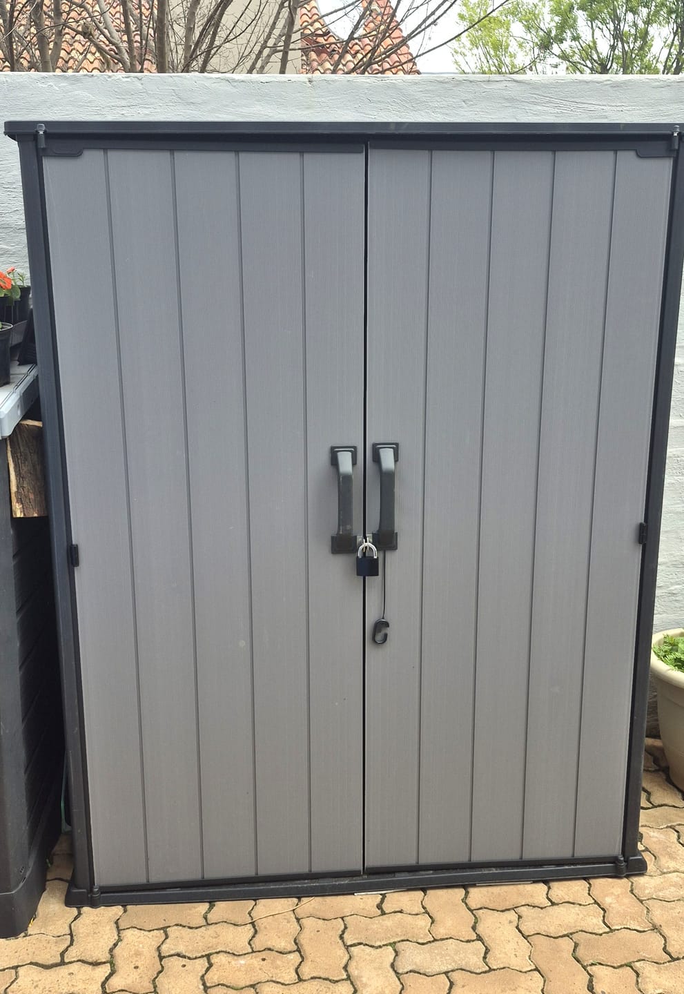 Customer photo review of Premier Tall 1400L Vertical Shed