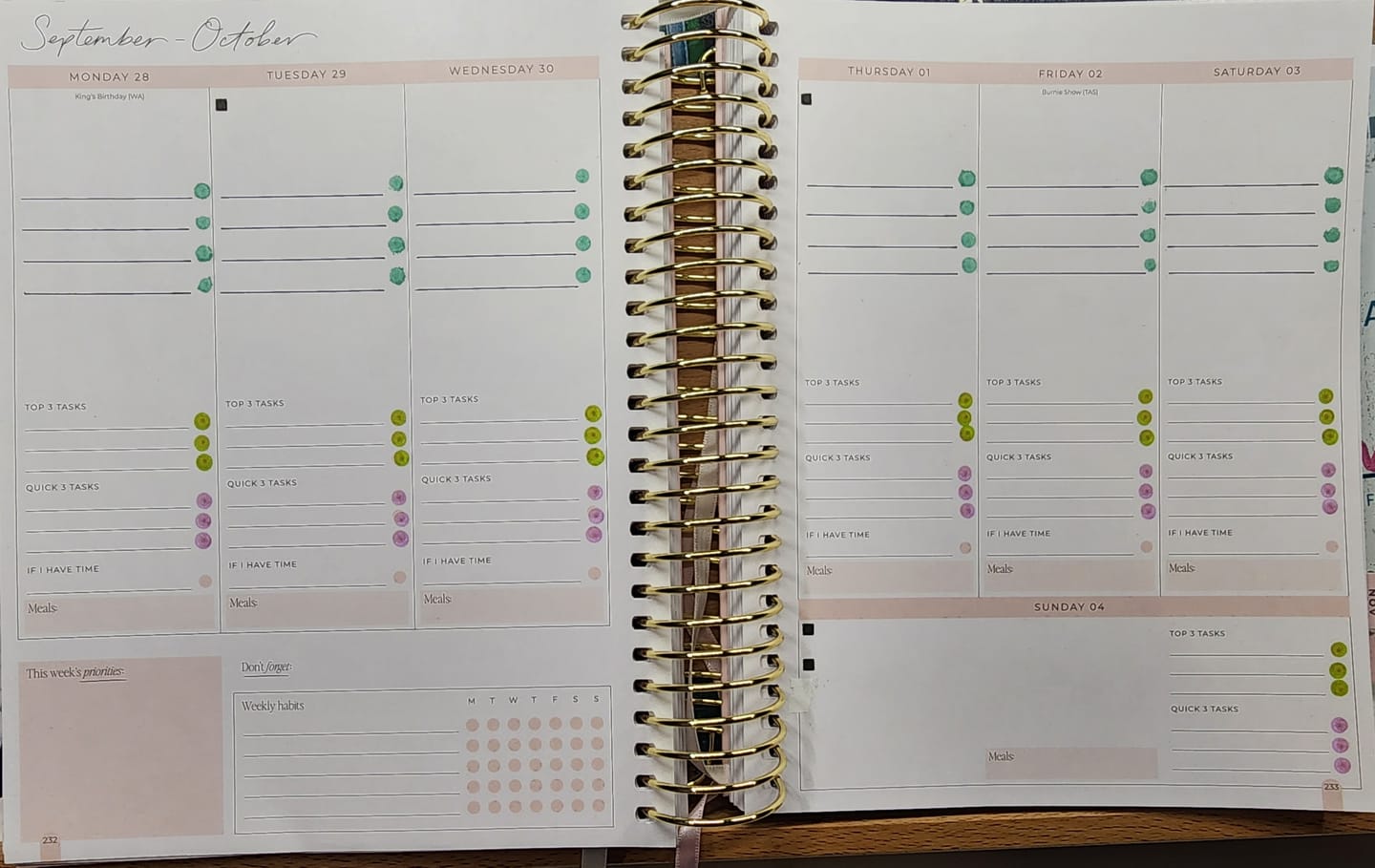 Customer photo review of 2026 Signature Planner - Blush + Yellow Gold