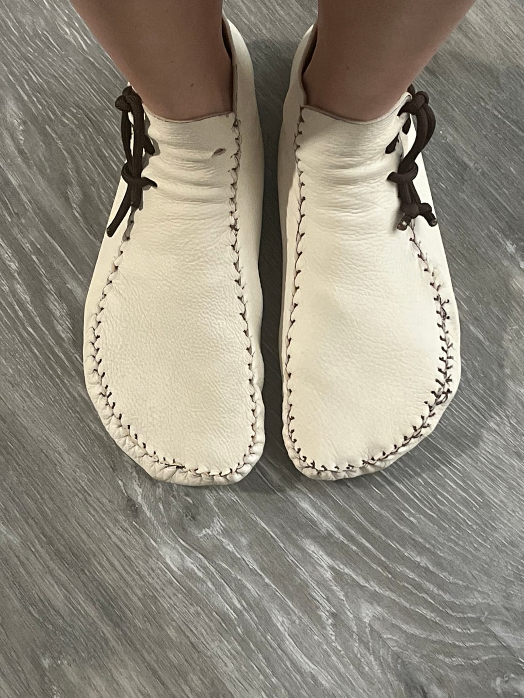 Customer photo review of Traditional Moccasin Deerskin, 2-3 oz | 15+ Colors