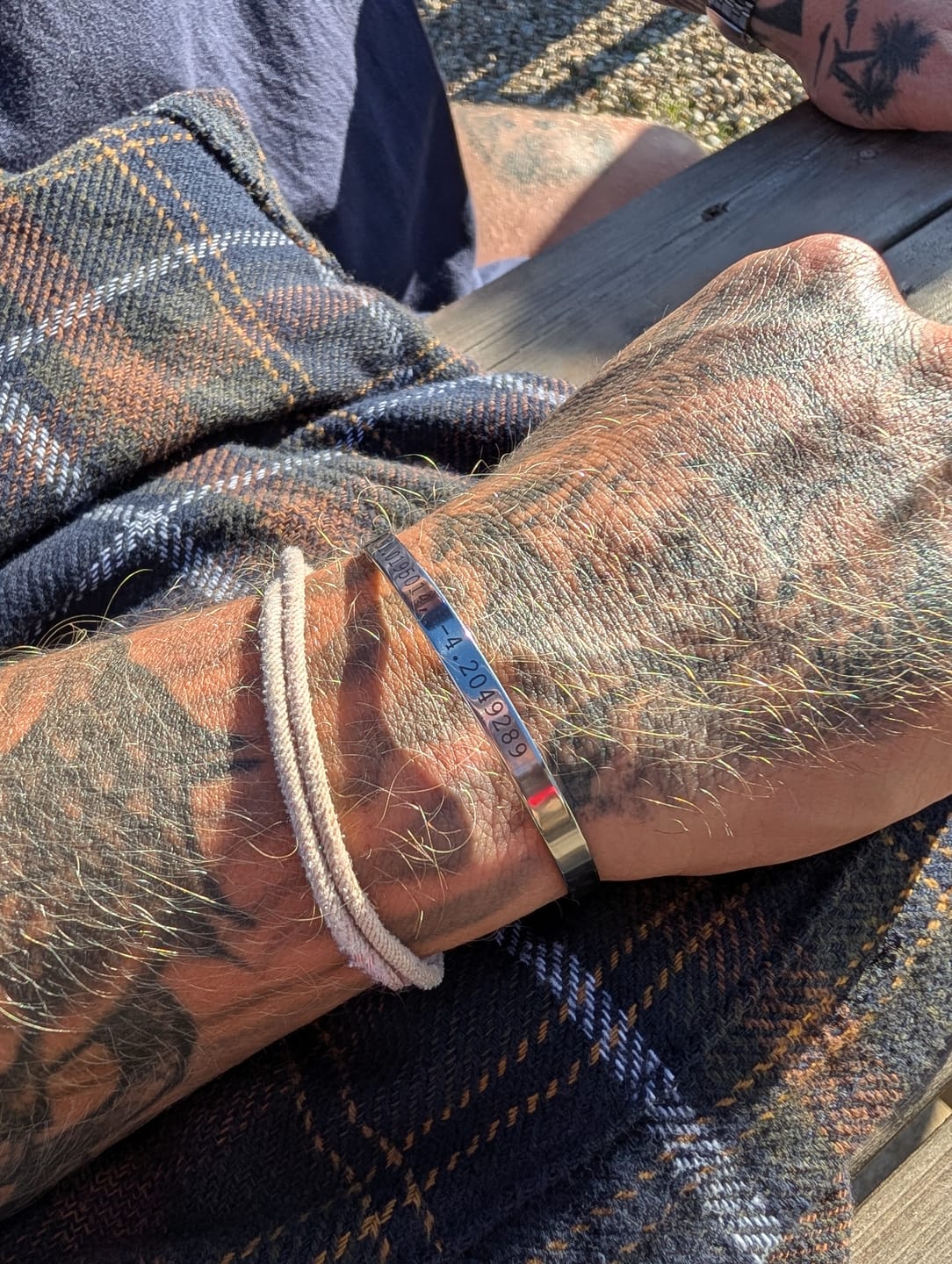 Customer photo review of Silver Personalised Cuff Bracelet