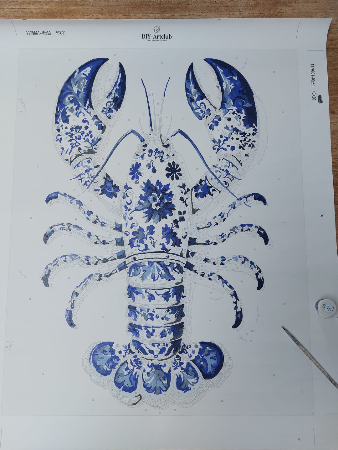 Customer photo review of Delft Lobster | Paint by Number