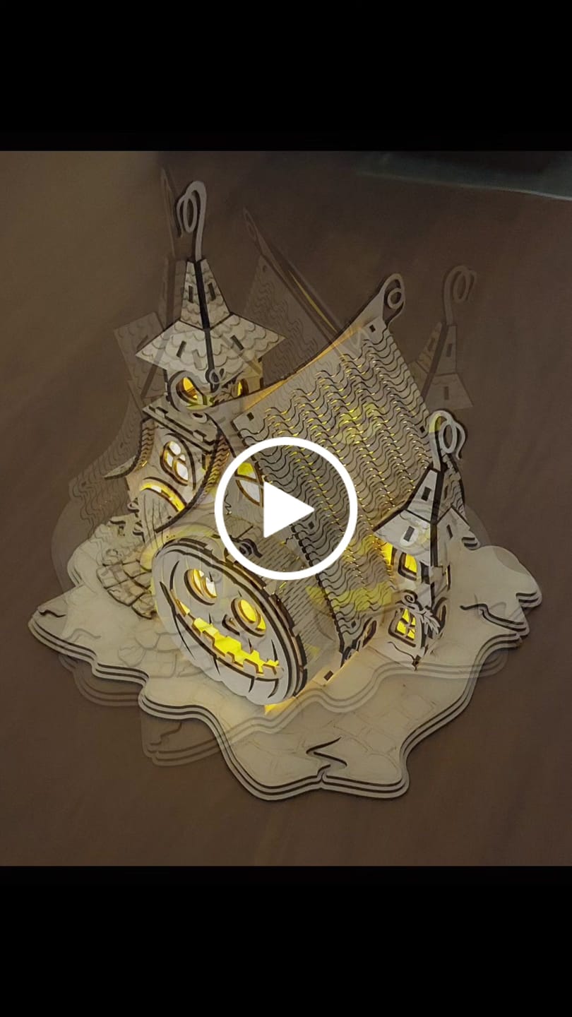 Customer video review of Halloween Pumpkin House Tealight Holder Laser Cut SVG