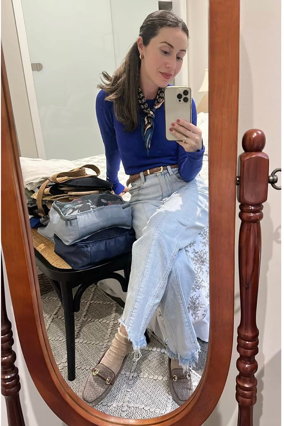 Customer photo review of Tan Genuine Leather Belt - Slim Gold Metal Buckle