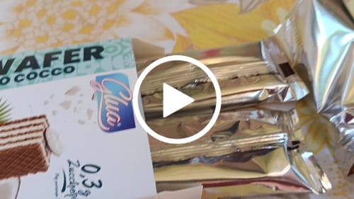 Recensione con video di un cliente su Kewafer al cocco