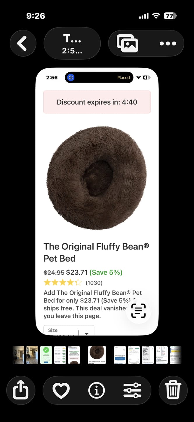 Customer photo review of The Original Fluffy Bean® Pet Bed