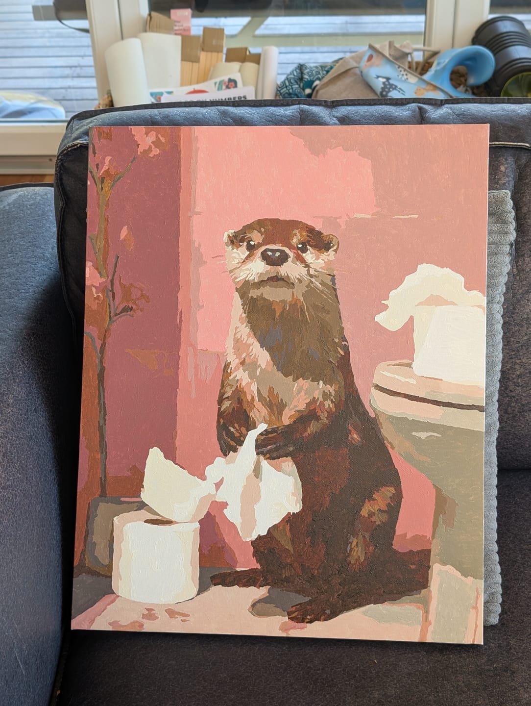 Customer photo review of Otter in the toilet | Paint by Number
