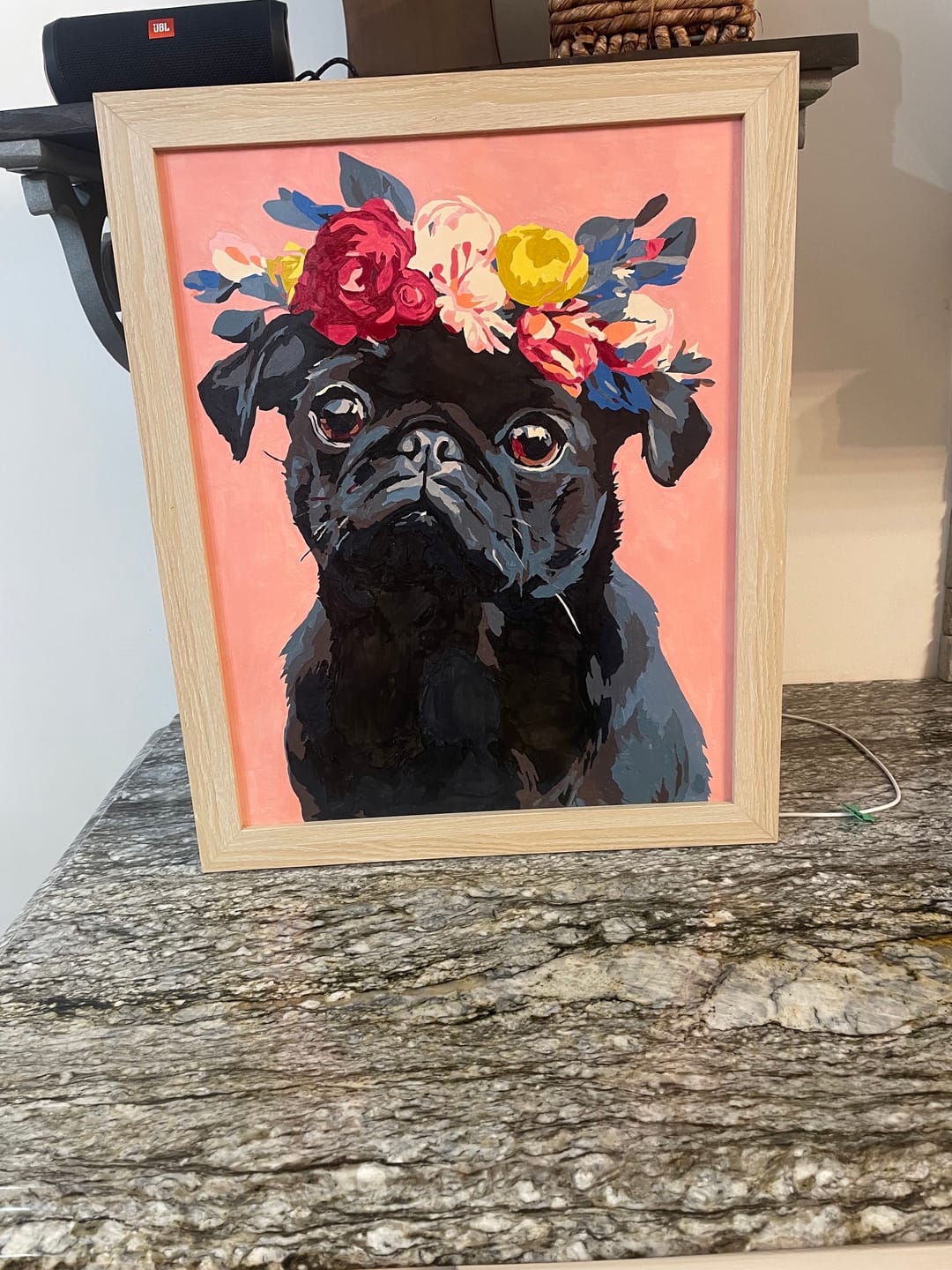 Customer photo review of Black Pug Portrait | Paint by Number
