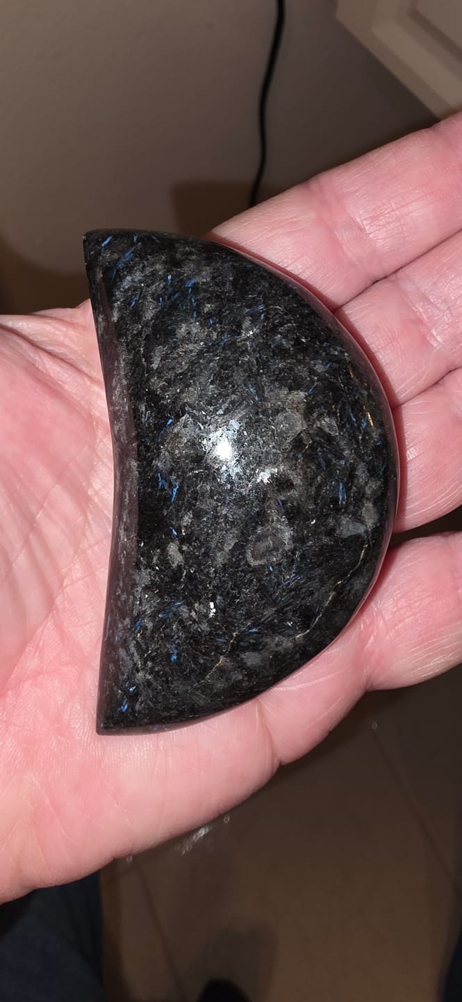 Customer photo review of Nuummite Moon Shape for Grounding and Spiritual Focus