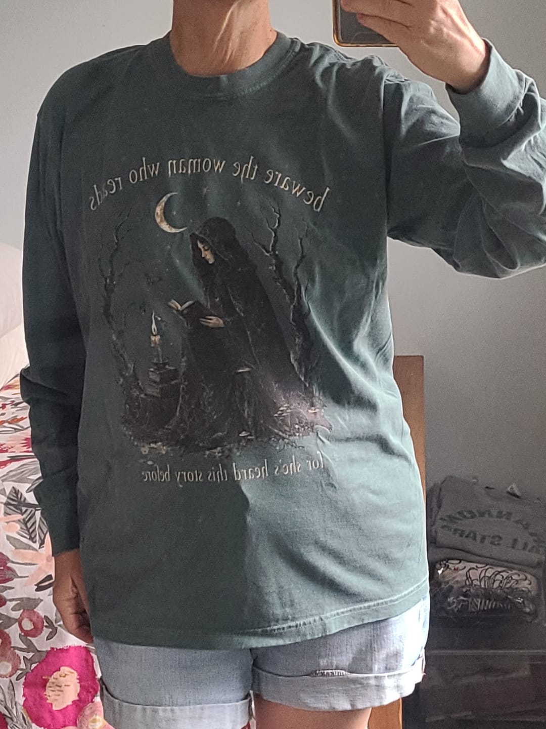 Customer photo review of Beware the Woman Who Reads Literary Long Sleeve
