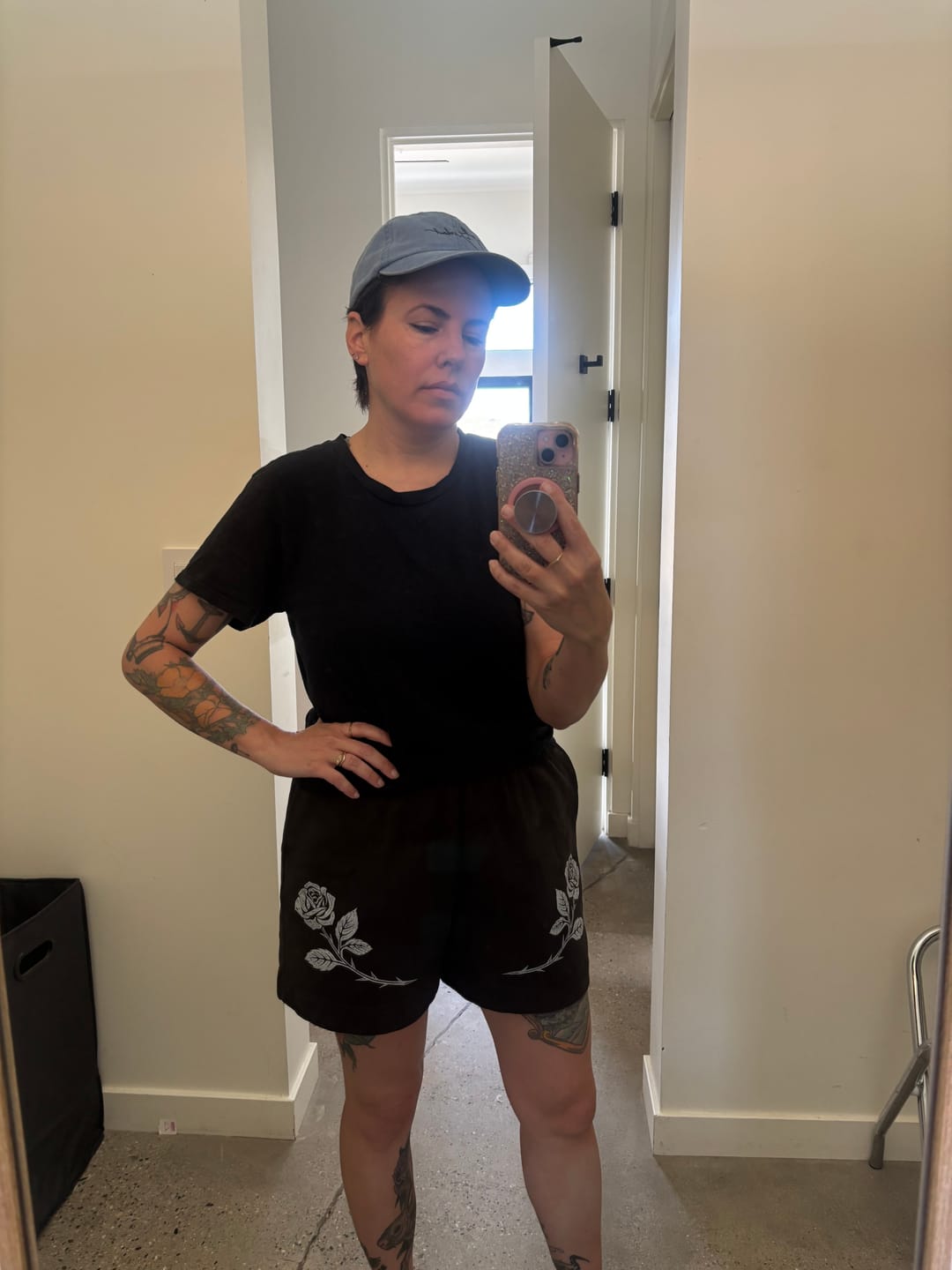 Customer photo review of Rose Relaxed Track Shorts