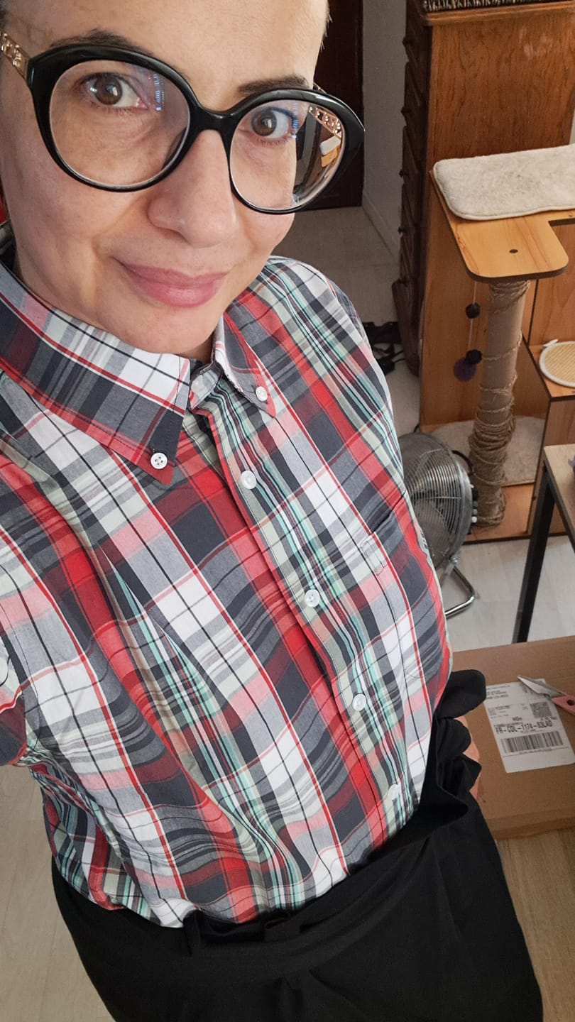 Customer photo review of Men's Grey check Shirt - CK-80