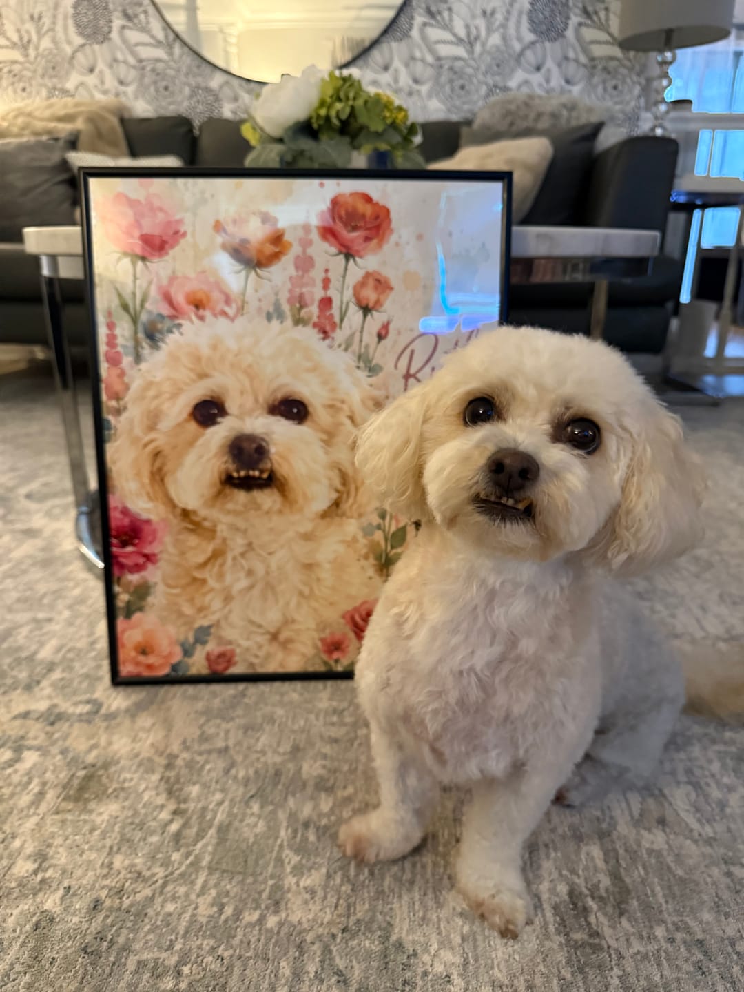 Customer photo review of Custom Pet Portrait Canvas - BlossomTail