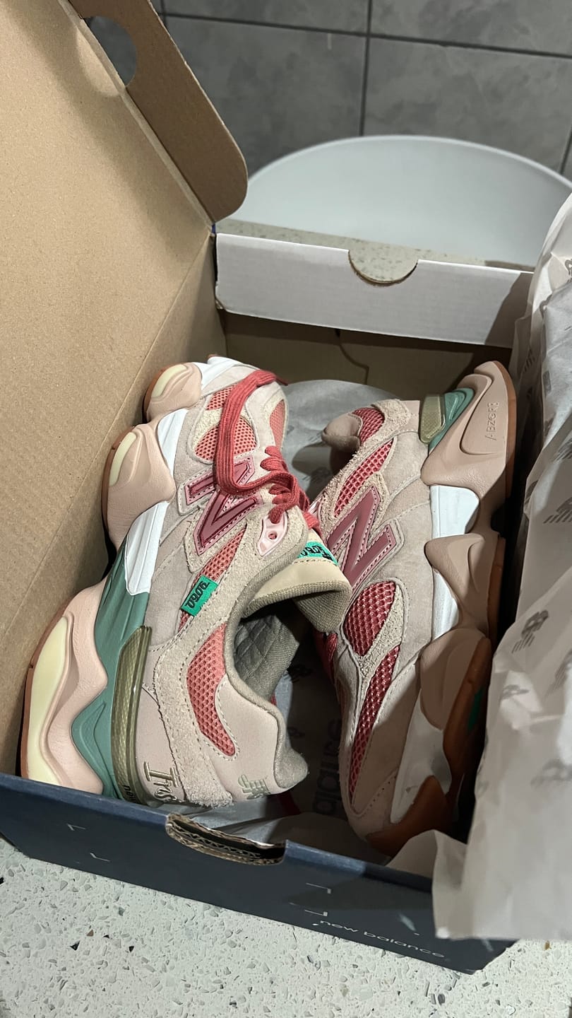 Customer photo review of NB 9060 Joe Freshgoods Inside Voices Penny Cookie Pink