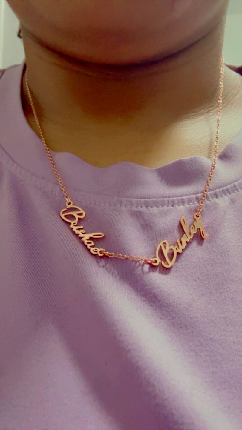 Customer photo review of Multi Name Necklace