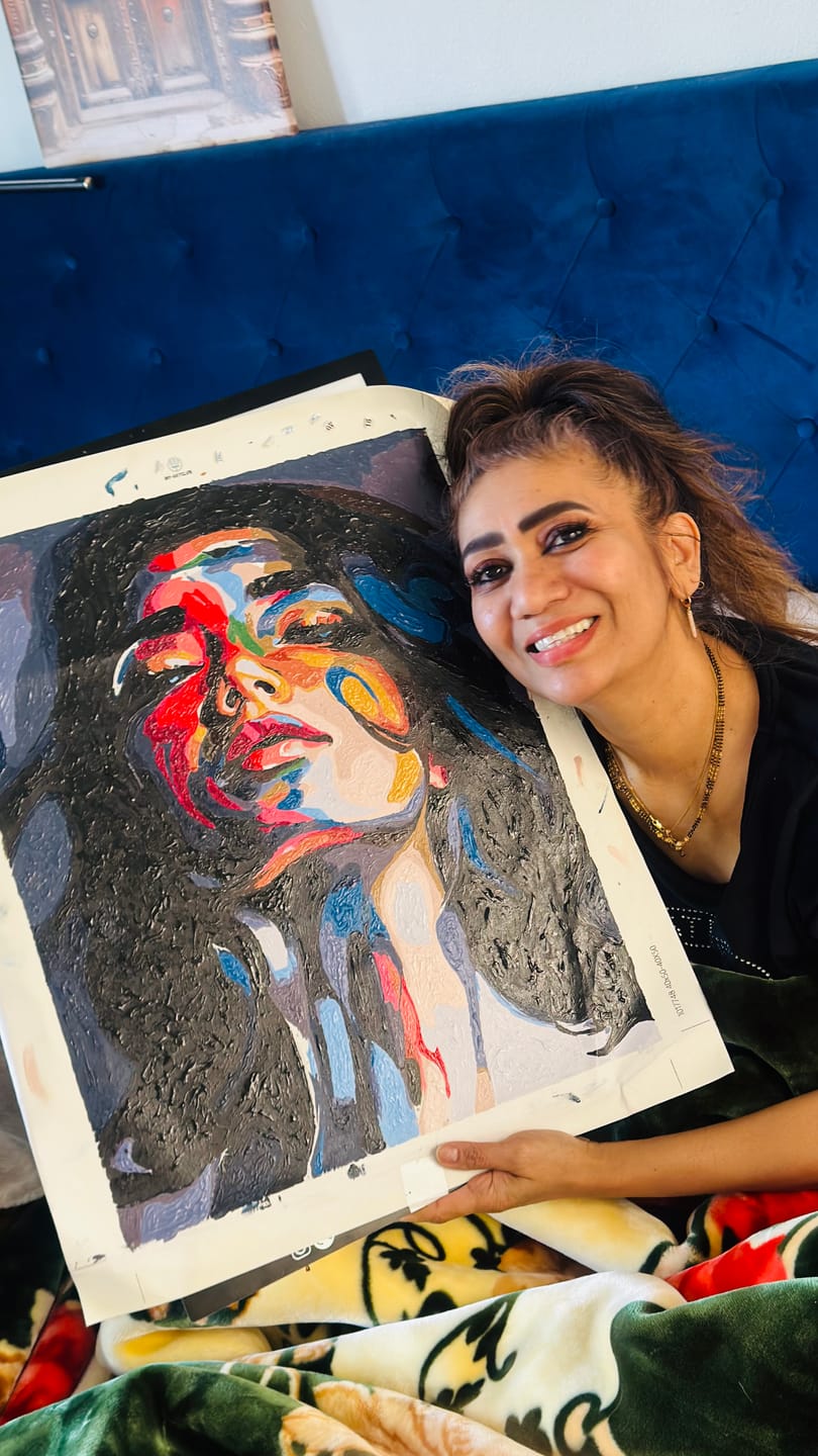 Customer photo review of Abstract Woman | Paint by Numbers