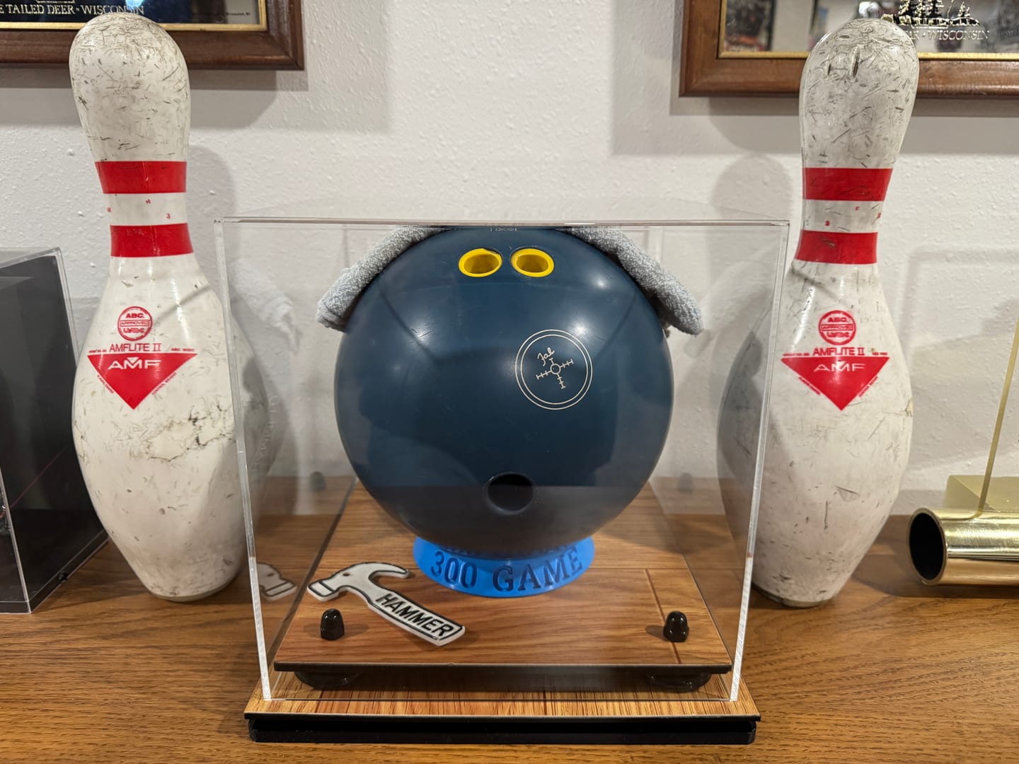 Customer photo review of Acrylic Bowling Ball Display Case (A028/B33)