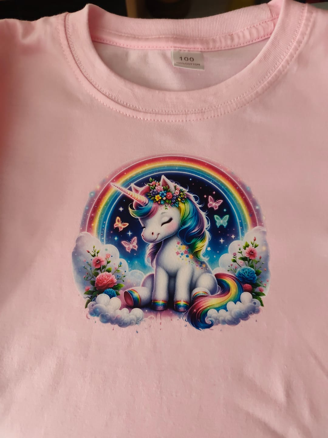 Customer photo review of Bügelbild Einhorn Zauberregenbogen
