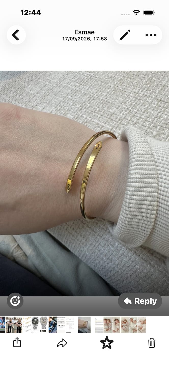Customer photo review of Bracelet with two names