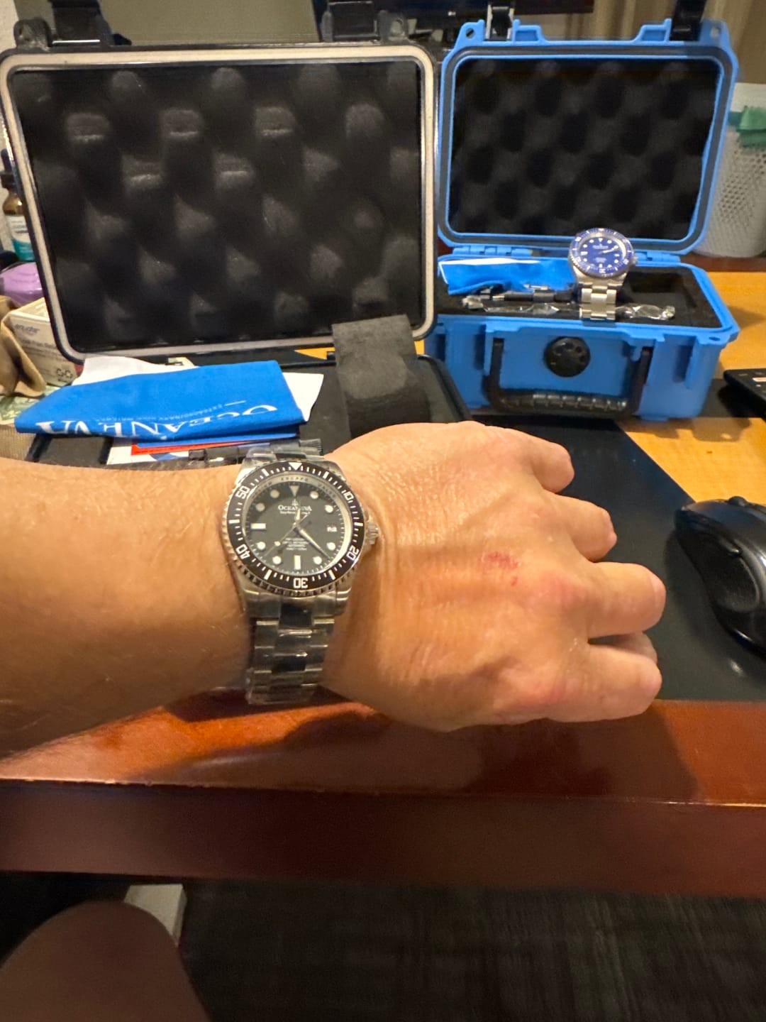 Customer photo review of Oceaneva Men's Deep Marine Explorer II 1250M Pro Diver Watch Gun Metal Gray Dial
