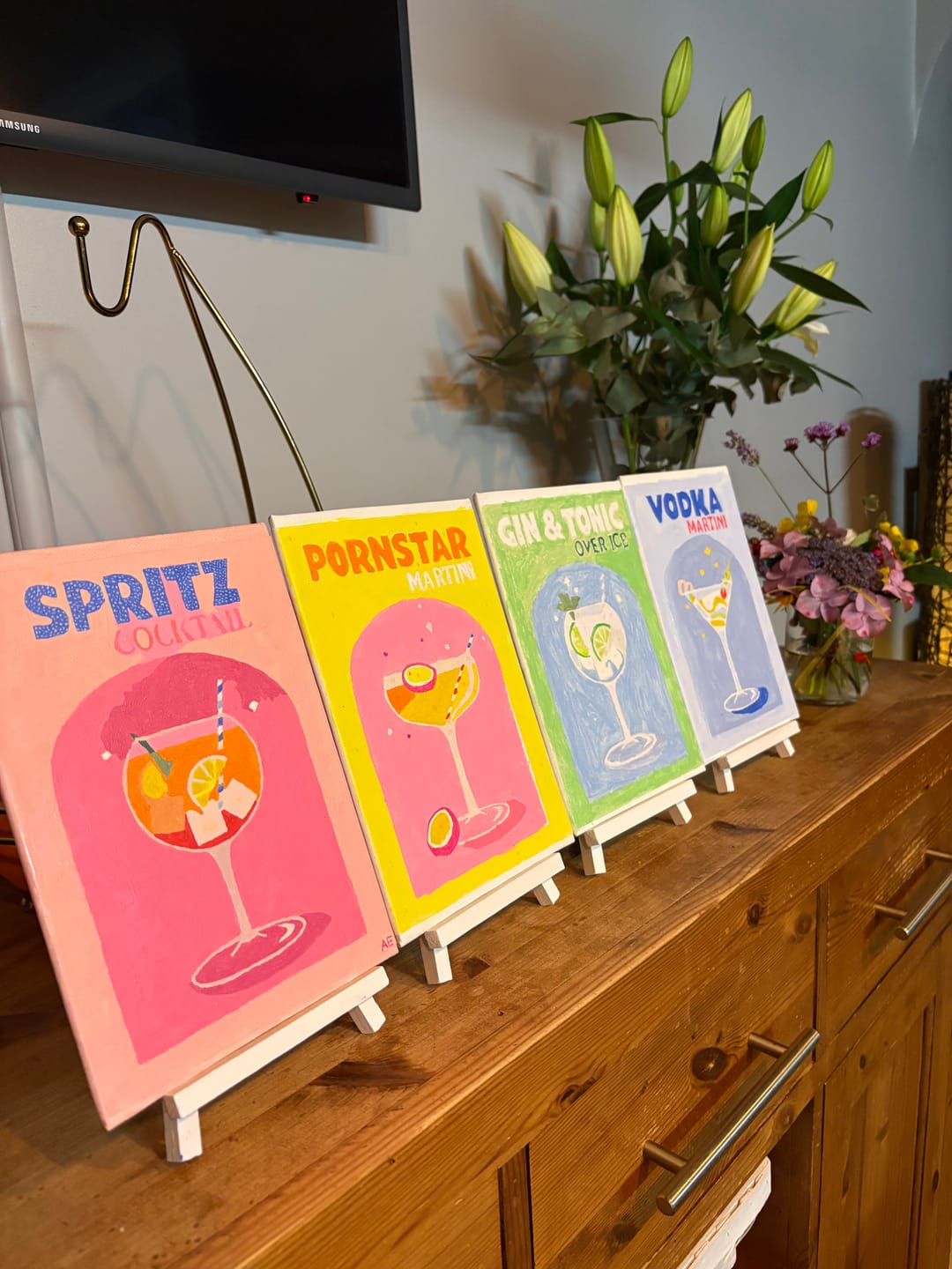 Customer photo review of 6 Mini Paintings - Colorful Cocktail Set