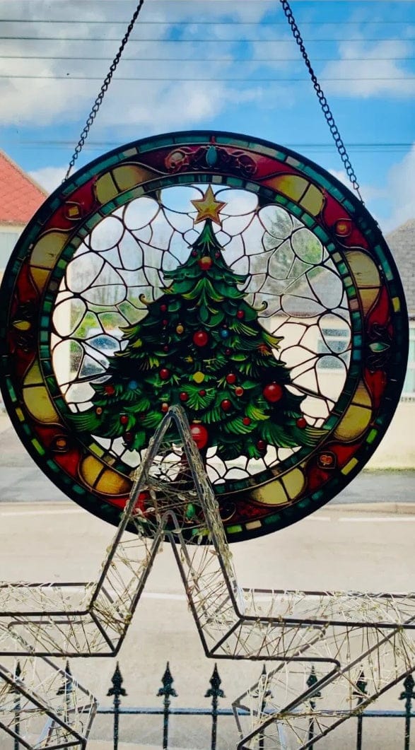 Customer photo review of Stained Glass Suncatcher – Christmas Tree